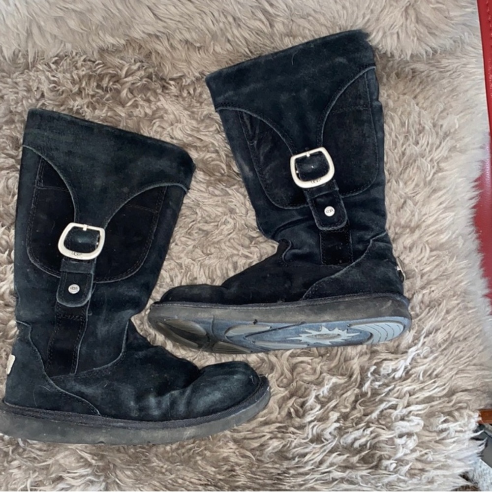 UGG Australia Women's Black Suede "Cargo III" Mid Calf Boots